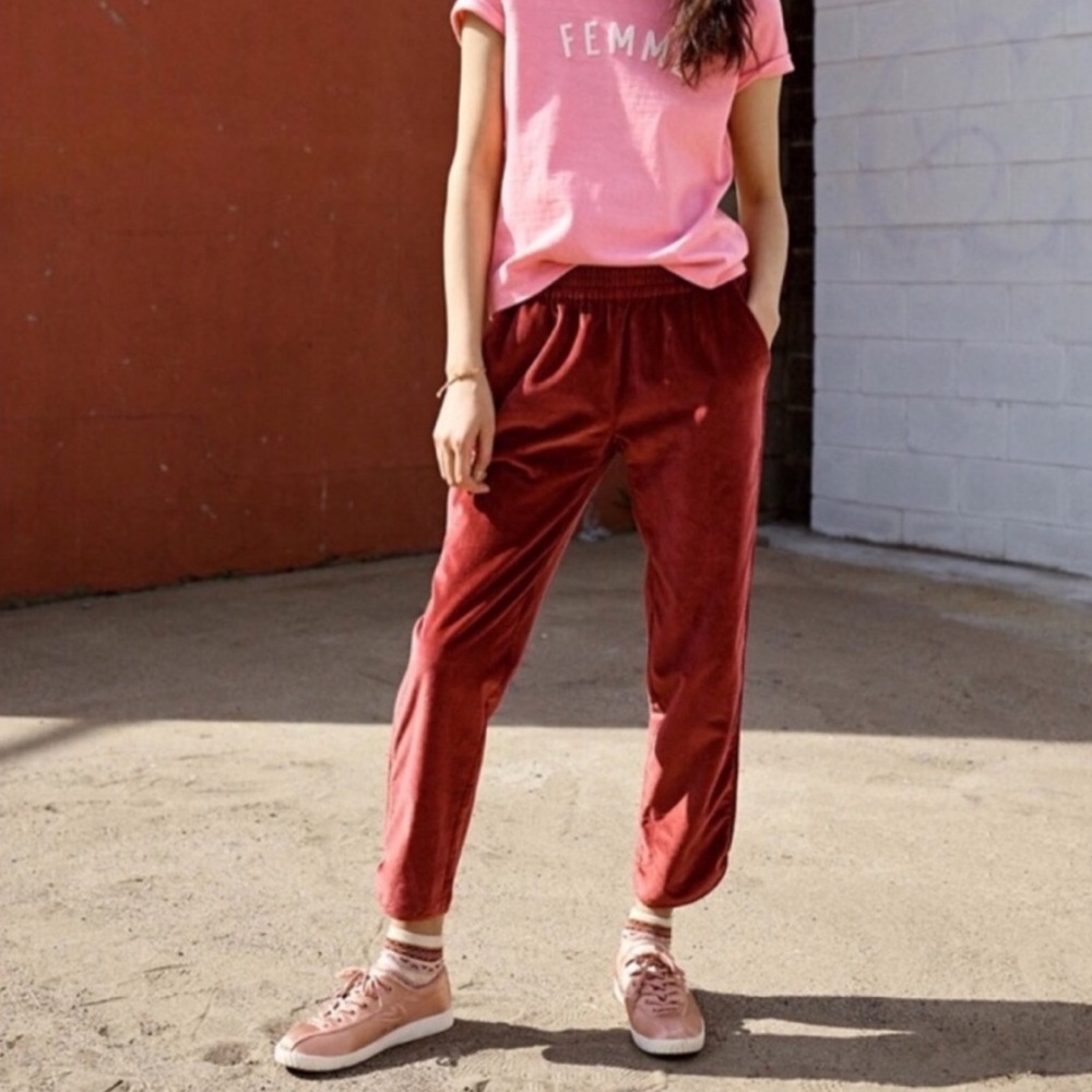 Madewell Rose Velvet Track Pants